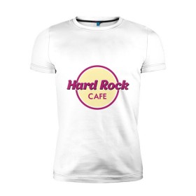 Мужская футболка премиум с принтом Hard rock в Белгороде, 92% хлопок, 8% лайкра | приталенный силуэт, круглый вырез ворота, длина до линии бедра, короткий рукав | hard rock cafe | pock | музыка | рок | рок кафе