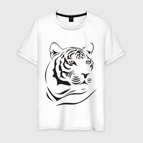 Мужская футболка хлопок с принтом тигр в Белгороде, 100% хлопок | прямой крой, круглый вырез горловины, длина до линии бедер, слегка спущенное плечо. | Тематика изображения на принте: tattoo | tiger | тату | тигр | узор