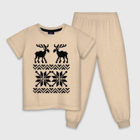 Детская пижама хлопок с принтом Свитер с оленями в Белгороде, 100% хлопок |  брюки и футболка прямого кроя, без карманов, на брюках мягкая резинка на поясе и по низу штанин
 | олени | олень | свитер | свитер с оленями | снежинка | узор | узоры