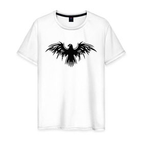Мужская футболка хлопок с принтом Орел в Белгороде, 100% хлопок | прямой крой, круглый вырез горловины, длина до линии бедер, слегка спущенное плечо. | коршун | орел | птица