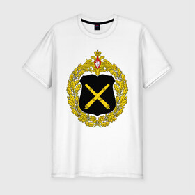 Мужская футболка премиум с принтом РВиА(5) в Белгороде, 92% хлопок, 8% лайкра | приталенный силуэт, круглый вырез ворота, длина до линии бедра, короткий рукав | армейские | рвиа(5) | силовые структуры
