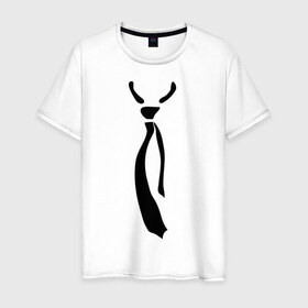 Мужская футболка хлопок с принтом Болтающийся галстук в Белгороде, 100% хлопок | прямой крой, круглый вырез горловины, длина до линии бедер, слегка спущенное плечо. | 