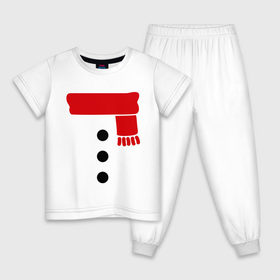 Детская пижама хлопок с принтом Снеговик, пуговицы и шарф в Белгороде, 100% хлопок |  брюки и футболка прямого кроя, без карманов, на брюках мягкая резинка на поясе и по низу штанин
 | новогодние подарки | новогодний подарок | новый год | снег | снеговик | шарф