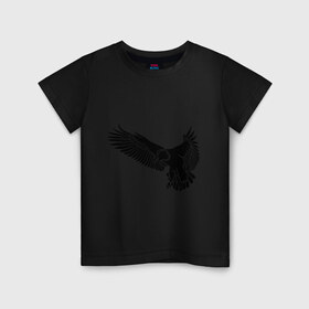 Детская футболка хлопок с принтом Летящий орел в Белгороде, 100% хлопок | круглый вырез горловины, полуприлегающий силуэт, длина до линии бедер | орел | орленок | птица