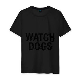 Мужская футболка хлопок с принтом Watch Dogs в Белгороде, 100% хлопок | прямой крой, круглый вырез горловины, длина до линии бедер, слегка спущенное плечо. | watch dogs | сторожевые псы