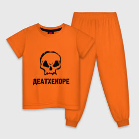 Детская пижама хлопок с принтом Deathcore в Белгороде, 100% хлопок |  брюки и футболка прямого кроя, без карманов, на брюках мягкая резинка на поясе и по низу штанин
 | deathcore | немецкая группа | череп | экстремального метала