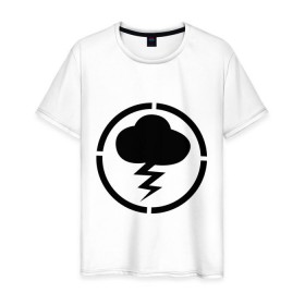 Мужская футболка хлопок с принтом Знак Misfits в Белгороде, 100% хлопок | прямой крой, круглый вырез горловины, длина до линии бедер, слегка спущенное плечо. | знак misfits | отбросы | сериал отбросы