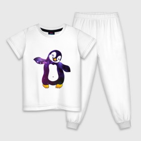 Детская пижама хлопок с принтом Пингвин просто космос в Белгороде, 100% хлопок |  брюки и футболка прямого кроя, без карманов, на брюках мягкая резинка на поясе и по низу штанин
 | пингвин
