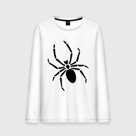Мужской лонгслив хлопок с принтом Страшный паук в Белгороде, 100% хлопок |  | насекомые | паук | паук на спине | страшный паук | тарантул
