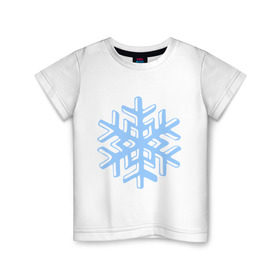 Детская футболка хлопок с принтом Объемная снежинка в Белгороде, 100% хлопок | круглый вырез горловины, полуприлегающий силуэт, длина до линии бедер | 2014 | happy | happy new year | new year | santa | год лошади | кристал | лошадь | новый год | объемная снежинка | олень | санта | санта клаус | светиться | снег | снежинка