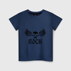 Детская футболка хлопок с принтом Rock (Рок) в Белгороде, 100% хлопок | круглый вырез горловины, полуприлегающий силуэт, длина до линии бедер | death metal