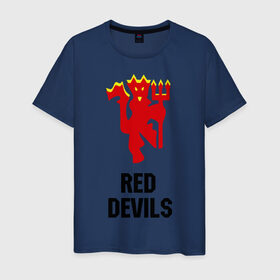 Мужская футболка хлопок с принтом red devils (manchester united) в Белгороде, 100% хлопок | прямой крой, круглый вырез горловины, длина до линии бедер, слегка спущенное плечо. | manchester | manchester united | red devils (manchester united) | манчестер | манчестер юнайтед | спорт | футбол