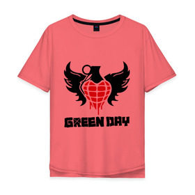 Мужская футболка хлопок Oversize с принтом Green Day Wings в Белгороде, 100% хлопок | свободный крой, круглый ворот, “спинка” длиннее передней части | green day | green day wings | green day граната | heavy metal | metal | rock | trash metal | альтернатива | граната | грин дэй | квартет | метал | рок | рок группа | рок группы | трэш метал | хеви метал