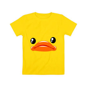 Детская футболка хлопок с принтом Утка в Белгороде, 100% хлопок | круглый вырез горловины, полуприлегающий силуэт, длина до линии бедер | животные | клюв | птицы | утка