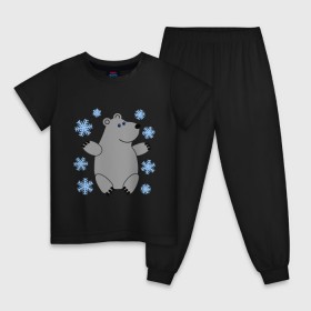 Детская пижама хлопок с принтом Белый мишка в Белгороде, 100% хлопок |  брюки и футболка прямого кроя, без карманов, на брюках мягкая резинка на поясе и по низу штанин
 | белый медведь | белый мишка | животные | мишка с в снежинках | новогодний мишка | новый год