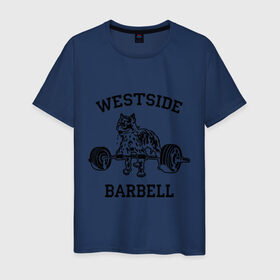 Мужская футболка хлопок с принтом Westside barbell в Белгороде, 100% хлопок | прямой крой, круглый вырез горловины, длина до линии бедер, слегка спущенное плечо. | westside barbell | силовой спорт | спорт
