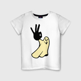 Детская футболка хлопок с принтом Очередная шалость на подходе в Белгороде, 100% хлопок | круглый вырез горловины, полуприлегающий силуэт, длина до линии бедер | веселое приведение | очередная шалость на подходе | привидения | прикольные картинки