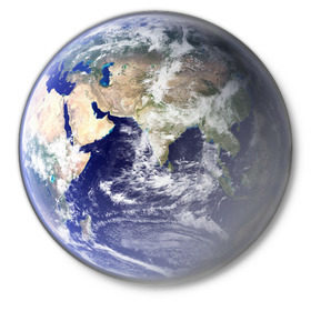 Значок с принтом Планета земля в Белгороде,  металл | круглая форма, металлическая застежка в виде булавки | вид с космоса | земля | наша планета | планета | планета земля