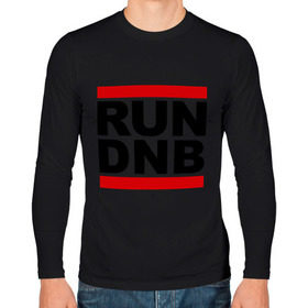 Мужской лонгслив хлопок с принтом RUN DNB в Белгороде, 100% хлопок |  | dnb | run | run dnb | музыка | электронная