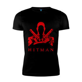 Мужская футболка премиум с принтом Hitman красный в Белгороде, 92% хлопок, 8% лайкра | приталенный силуэт, круглый вырез ворота, длина до линии бедра, короткий рукав | hitman | хитман