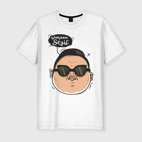 Мужская футболка премиум с принтом Gangnam Style в Белгороде, 92% хлопок, 8% лайкра | приталенный силуэт, круглый вырез ворота, длина до линии бедра, короткий рукав | 