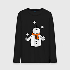 Мужской лонгслив хлопок с принтом Снеговик играет в снежки. в Белгороде, 100% хлопок |  | новый год | новый год 2014 | подарки | снег | снеговик | снеговик играет в снежки | снежки