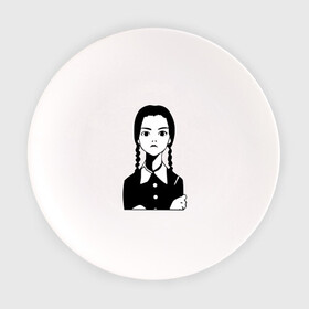 Тарелка с принтом Wednesday Addams в Белгороде, фарфор | диаметр - 210 мм
диаметр для нанесения принта - 120 мм | wednesday addams | кино | мультфильмы и тв | семейка | семейка адамс