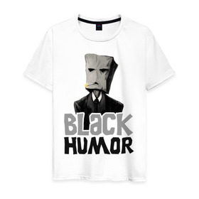 Мужская футболка хлопок с принтом Black Humor в Белгороде, 100% хлопок | прямой крой, круглый вырез горловины, длина до линии бедер, слегка спущенное плечо. | black humor | чёрный юмор | юмор с примесью цинизма
