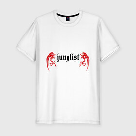 Мужская футболка премиум с принтом Junglist в Белгороде, 92% хлопок, 8% лайкра | приталенный силуэт, круглый вырез ворота, длина до линии бедра, короткий рукав | junglist | музыка | электронная