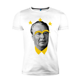 Мужская футболка премиум с принтом Брежнев в Белгороде, 92% хлопок, 8% лайкра | приталенный силуэт, круглый вырез ворота, длина до линии бедра, короткий рукав | Тематика изображения на принте: банан