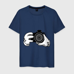 Мужская футболка хлопок с принтом Фотограф в Белгороде, 100% хлопок | прямой крой, круглый вырез горловины, длина до линии бедер, слегка спущенное плечо. | swag фотографов | корпораций | профессии | руки | фото | фотограф