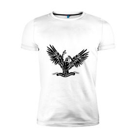 Мужская футболка премиум с принтом God aesthetics (бог эстетики) в Белгороде, 92% хлопок, 8% лайкра | приталенный силуэт, круглый вырез ворота, длина до линии бедра, короткий рукав | крылья