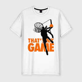 Мужская футболка премиум с принтом Баскетбол моя игра в Белгороде, 92% хлопок, 8% лайкра | приталенный силуэт, круглый вырез ворота, длина до линии бедра, короткий рукав | моя игра