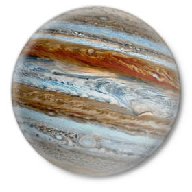 Значок с принтом Планета Юпитер в Белгороде,  металл | круглая форма, металлическая застежка в виде булавки | Тематика изображения на принте: планета | планета юпитер | прикольные картинки | текстуры