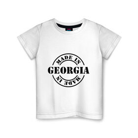 Детская футболка хлопок с принтом Made in Georgia (сделано в Грузии) в Белгороде, 100% хлопок | круглый вырез горловины, полуприлегающий силуэт, длина до линии бедер | made in georgia | грузия | сделано в грузии | туристические