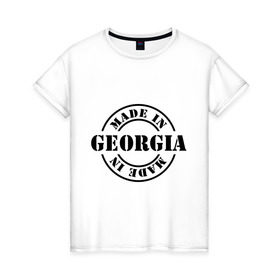 Женская футболка хлопок с принтом Made in Georgia (сделано в Грузии) в Белгороде, 100% хлопок | прямой крой, круглый вырез горловины, длина до линии бедер, слегка спущенное плечо | made in georgia | грузия | сделано в грузии | туристические