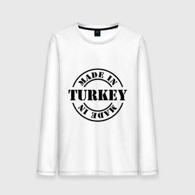 Мужской лонгслив хлопок с принтом Made in Turkey (сделано в Турции) в Белгороде, 100% хлопок |  | Тематика изображения на принте: made in turkey | сделано в турции | туристические | турция