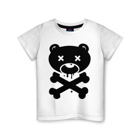 Детская футболка хлопок с принтом Мертвый медведь в Белгороде, 100% хлопок | круглый вырез горловины, полуприлегающий силуэт, длина до линии бедер | зомби