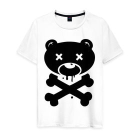 Мужская футболка хлопок с принтом Мертвый медведь в Белгороде, 100% хлопок | прямой крой, круглый вырез горловины, длина до линии бедер, слегка спущенное плечо. | зомби
