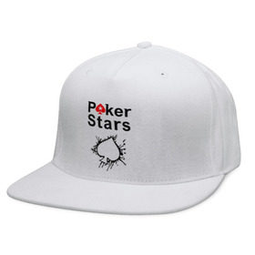 Кепка снепбек с прямым козырьком с принтом Poker Stars в Белгороде, хлопок 100% |  | Тематика изображения на принте: pokerstars
