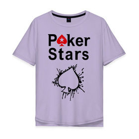 Мужская футболка хлопок Oversize с принтом Poker Stars в Белгороде, 100% хлопок | свободный крой, круглый ворот, “спинка” длиннее передней части | pokerstars