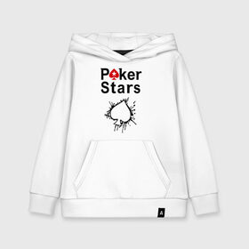 Детская толстовка хлопок с принтом Poker Stars в Белгороде, 100% хлопок | Круглый горловой вырез, эластичные манжеты, пояс, капюшен | Тематика изображения на принте: pokerstars