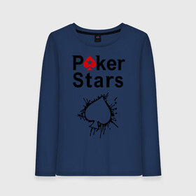 Женский лонгслив хлопок с принтом Poker Stars в Белгороде, 100% хлопок |  | pokerstars