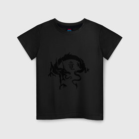 Детская футболка хлопок с принтом Дракон в японском стиле в Белгороде, 100% хлопок | круглый вырез горловины, полуприлегающий силуэт, длина до линии бедер | дракон | дракон в японском стиле | монстры | привидения и дьяволы | японский стиль