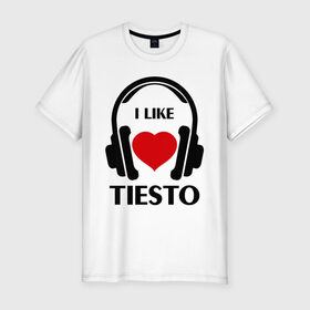 Мужская футболка премиум с принтом Мне нравится Tiesto в Белгороде, 92% хлопок, 8% лайкра | приталенный силуэт, круглый вырез ворота, длина до линии бедра, короткий рукав | Тематика изображения на принте: dj | rnb | к сердцу | клубная музыка | клубные | любовь к музыка | мне нравится | мне нравится tiesto | музыка