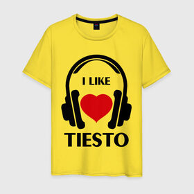 Мужская футболка хлопок с принтом Мне нравится Tiesto в Белгороде, 100% хлопок | прямой крой, круглый вырез горловины, длина до линии бедер, слегка спущенное плечо. | dj | rnb | к сердцу | клубная музыка | клубные | любовь к музыка | мне нравится | мне нравится tiesto | музыка