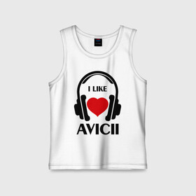 Детская майка хлопок с принтом Мне нравится Avicii в Белгороде,  |  | Тематика изображения на принте: dj | rnb | клубная музыка | клубные | мне | мне нравится | мне нравится avicii | музыка