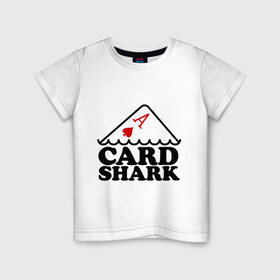 Детская футболка хлопок с принтом Карточная акула в Белгороде, 100% хлопок | круглый вырез горловины, полуприлегающий силуэт, длина до линии бедер | pokerstars