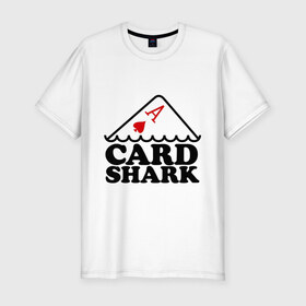 Мужская футболка премиум с принтом Карточная акула в Белгороде, 92% хлопок, 8% лайкра | приталенный силуэт, круглый вырез ворота, длина до линии бедра, короткий рукав | pokerstars