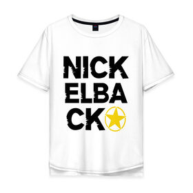 Мужская футболка хлопок Oversize с принтом Nickelback star в Белгороде, 100% хлопок | свободный крой, круглый ворот, “спинка” длиннее передней части | 